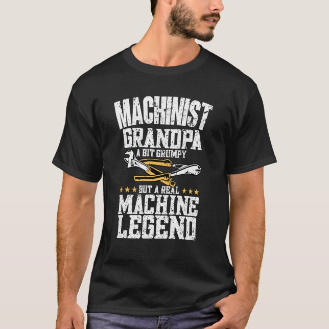 Mens Machinist Grandpa  Machine Operator Machinist T-Shirt (Front)