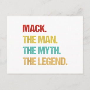 Mens Mack The Man The Myth The Legend Holiday Postcard