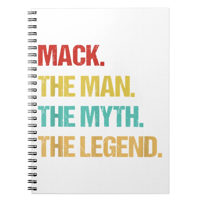 Mens Mack The Man The Myth The Legend Notebook (Front)