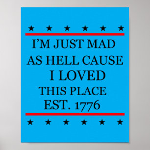Mens Mad As Hell Cause Love This Place 1776 4th Poster