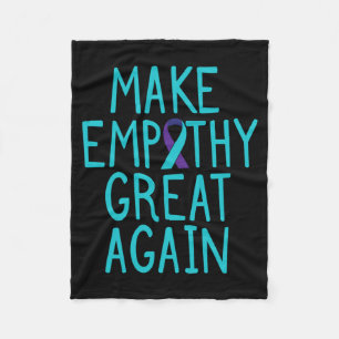 Mens Make Empathy Great Suicide Awareness Mental Fleece Blanket