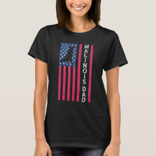 Mens Malinois Dad Belgian Shepherd American Flag D T-Shirt
