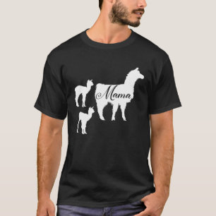 Mens Mama Llama Silhouette Cute Mum Alpaca Llamas T-Shirt