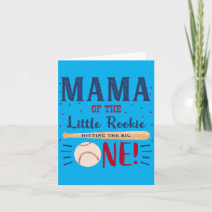 Mens Mama Mum First Birthday Little Rookie Card