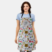 Mens Man Cave Tool Shed Handyman Cool Patterned Apron (Worn)