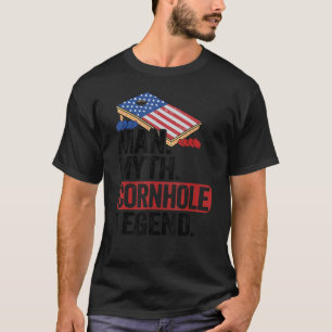 Mens Man Myth Cornhole Legend Usa Flag Corn Hole D T-Shirt