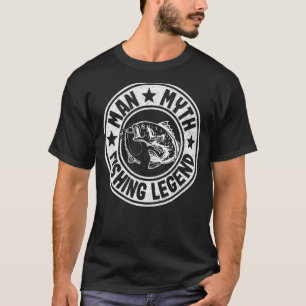 Mens Man Myth Fishing Legend Dad Grandpa Fisherman T-Shirt
