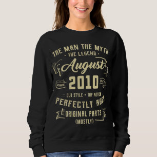 Mens Man Myth Legend August 2010 12th Birthday 12 Sweatshirt