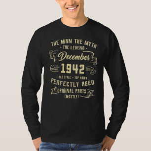 Mens Man Myth Legend December 1942 80th Birthday   T-Shirt