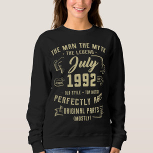 Mens Man Myth Legend July 1992 30th Birthday 30 Y Sweatshirt