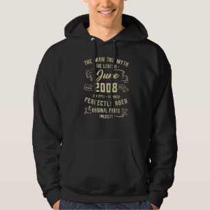 Mens Man Myth Legend June 2008 14th Birthday 14 Ye Hoodie