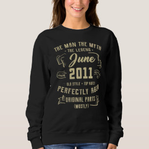 Mens Man Myth Legend June 2011 11th Birthday 11 Ye Sweatshirt