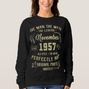 Mens Man Myth Legend November 1957 65th Birthday Sweatshirt