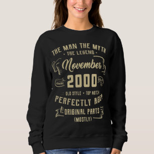 Mens Man Myth Legend November 2000 22nd Birthday   Sweatshirt