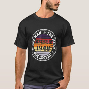 Mens Man Myth Legend September 1948 75th Birthday T-Shirt