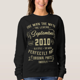 Mens Man Myth Legend September 2010 12th Birthday Sweatshirt