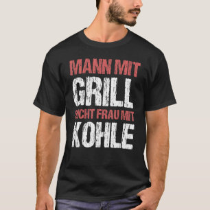 Mens Man With Grill Addict Woman With Charcoal Men T-Shirt