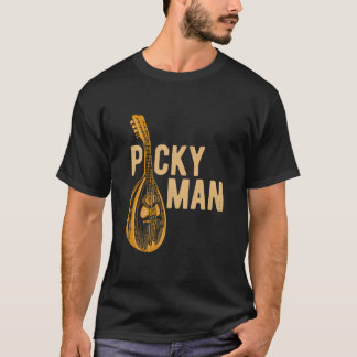 Mens Mandolin Player Picky Man Bluegrass Guitar T-Shirt