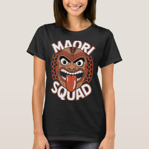 Mens Maori Squad Tribal Warrior Face Haka Kiwi T-Shirt