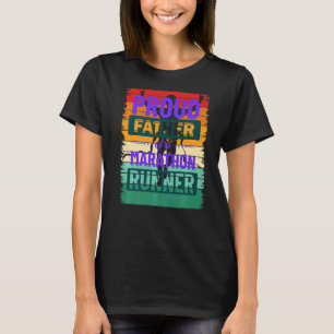 Mens Marathon Runners Proud Father Vintage Retro T-Shirt