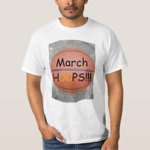 Men's March HOOPS Basketball Fun T-Shirt