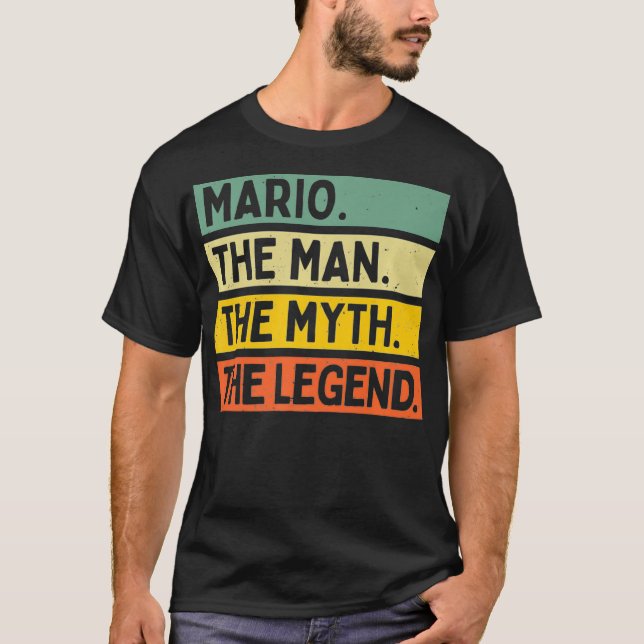 Mens Mario The Man The Myth The Legend Funny Perso T-Shirt (Front)