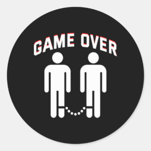 Mens Marriage New Chapter Wedding Proposal Classic Round Sticker