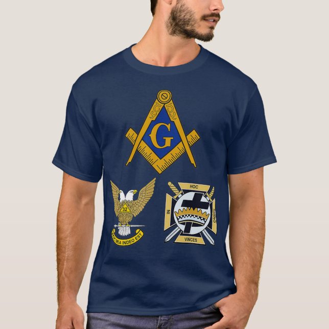 Mens Mason Scottish York Rite Tee  Masonic 32nd (Front)