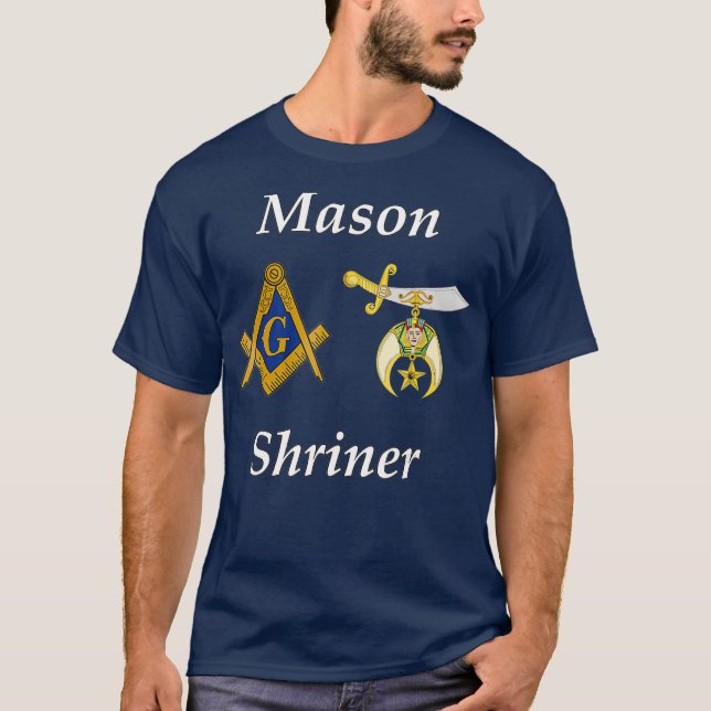 Mens Masonic Shriner Split T  Mason Shrine Noble T-Shirt (Front)