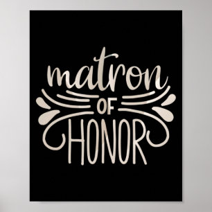 Mens Matron Of Honour Bride And Groom Tees Wedding Poster
