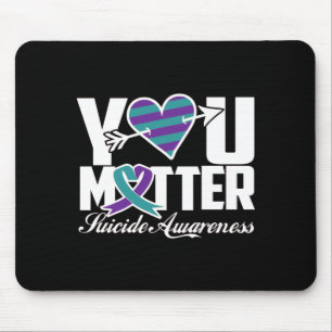 Mens Matter Awareness Purple And Teal Ribbon Mouse Pad