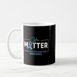 Mens Matter Teal Purple Ribbon Suicide Prevention Coffee Mug