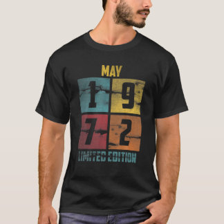 Mens May 1972 50 Years Old 50Th Birthday T-Shirt
