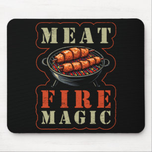 Mens meat fire magic bbq lovers delight mouse pad