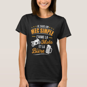Mens Mec Simple Love Motorcycle Beer Biker T-Shirt