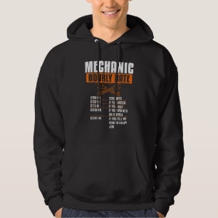 Mens Mechanic Hourly Rate Aeroplane Aircraft Mecha Hoodie