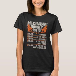 Mens Mechanic Hourly Rate Labour Rates Men Women C T-Shirt