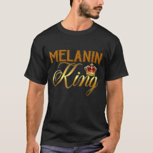 Mens Melanin King - African Black History Month Bl T-Shirt