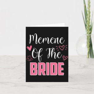 Mens Memere Of The Bride Family Wedding Party Wife Card