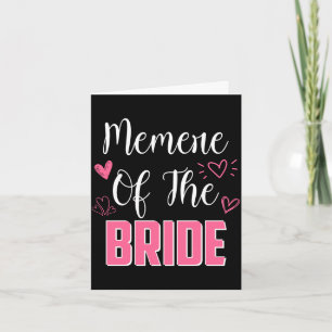Mens memere of the bride family wedding party wife card
