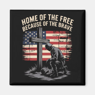 Mens Memorial Day Usa Flag Home Of The Because Of Magnet