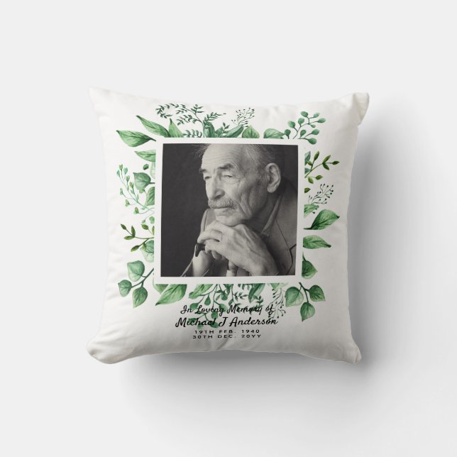 Mens Memorial Gift Bereavement Photo Loving Memory Cushion (Front)