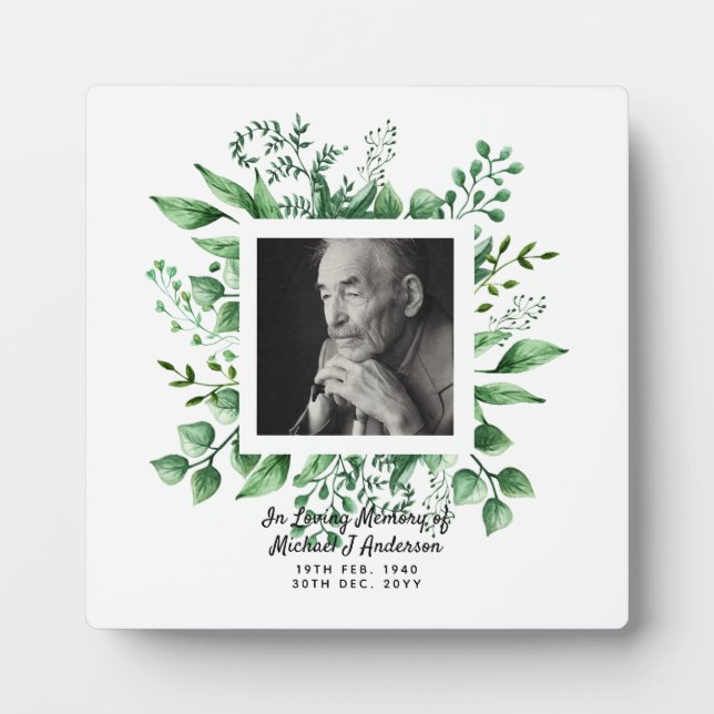 Mens Memorial Gift Bereavement Photo Loving Memory Plaque (Front)