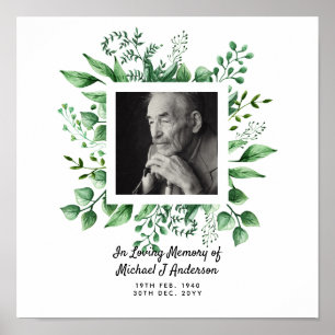 Mens Memorial Gift Bereavement Photo Loving Memory Poster
