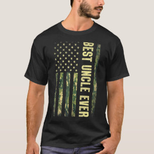 Mens Men Best Uncle Ever Usa Flag Camouflage Fathe T-Shirt