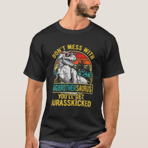 Mens Men Father's Day Funny Big Brothersaurus Dino T-Shirt