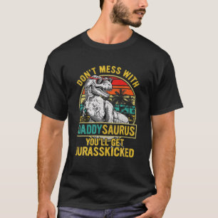 Mens Men Father's Day Funny Daddy Dinosaur T Rex S T-Shirt
