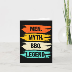 Mens men myth bbq legend fathers day grill king card