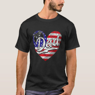 Mens Men Patriotic American Flag Heart Video Game T-Shirt