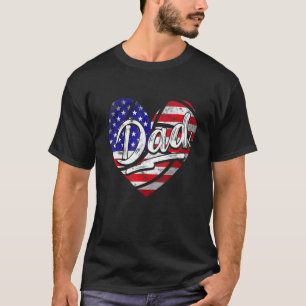 Mens Men Patriotic American Flag Heart Volleyball T-Shirt
